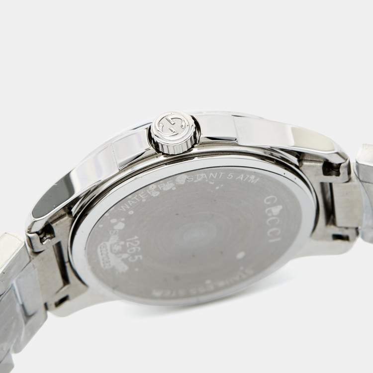 Pre Owned Gucci Silver Stainless Steel G-Timeless YA126551 Men's Wristwatch 27 mm