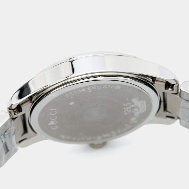 Pre Owned Gucci Silver Stainless Steel G-Timeless YA126551 Men's Wristwatch 27 mm