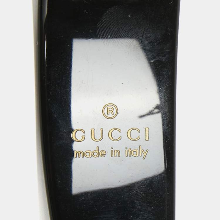 Pre Owned Gucci Black Crystals Embellished Resin Headband