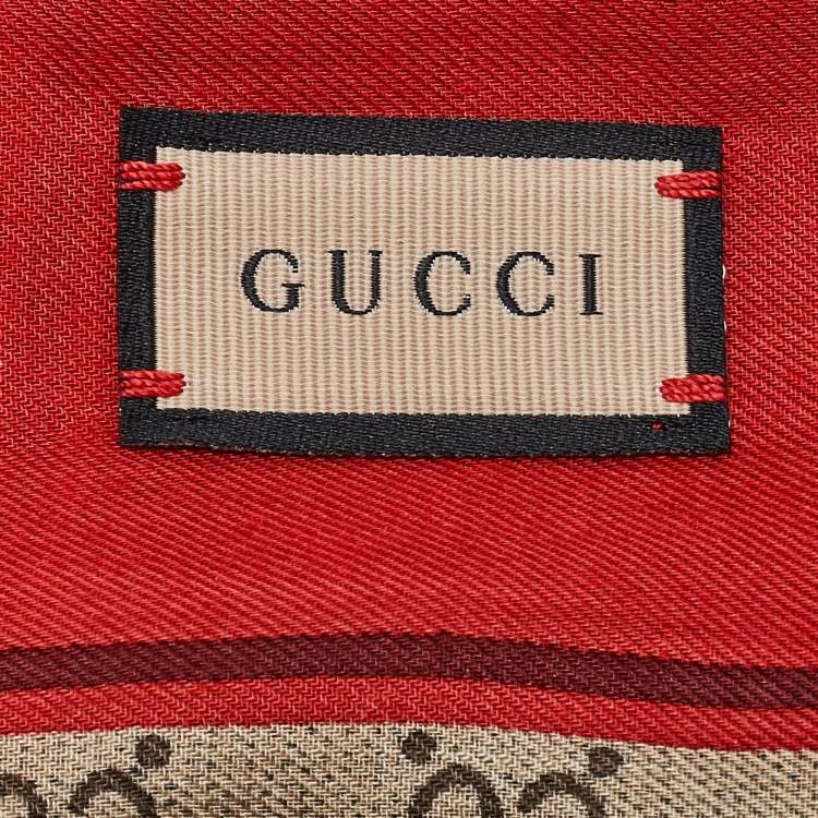 مملوكة مسبقًا Gucci Brown GG Print Horsebit Modal Shawl 