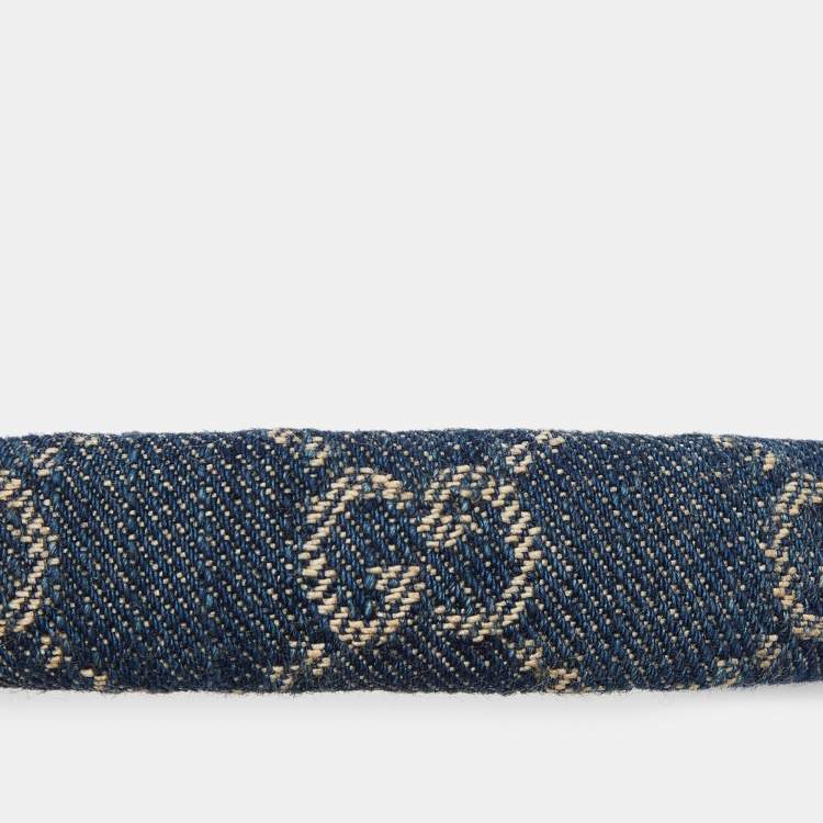 Pre Owned Gucci Blue GG Denim Headband 