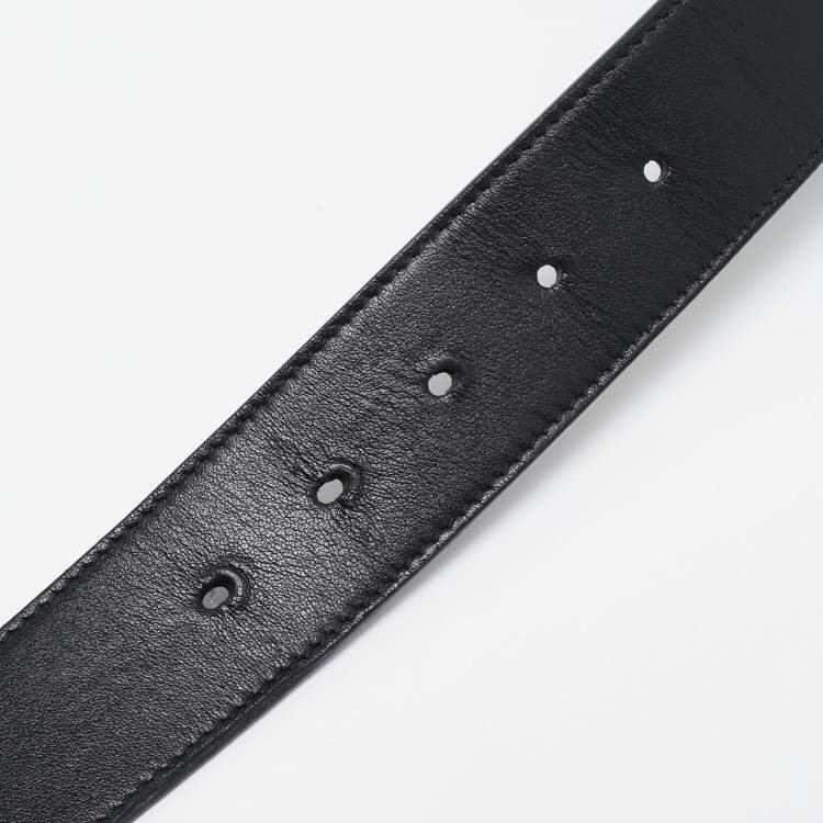 Pre Owned Gucci Black Leather GG Marmont Belt 75CM