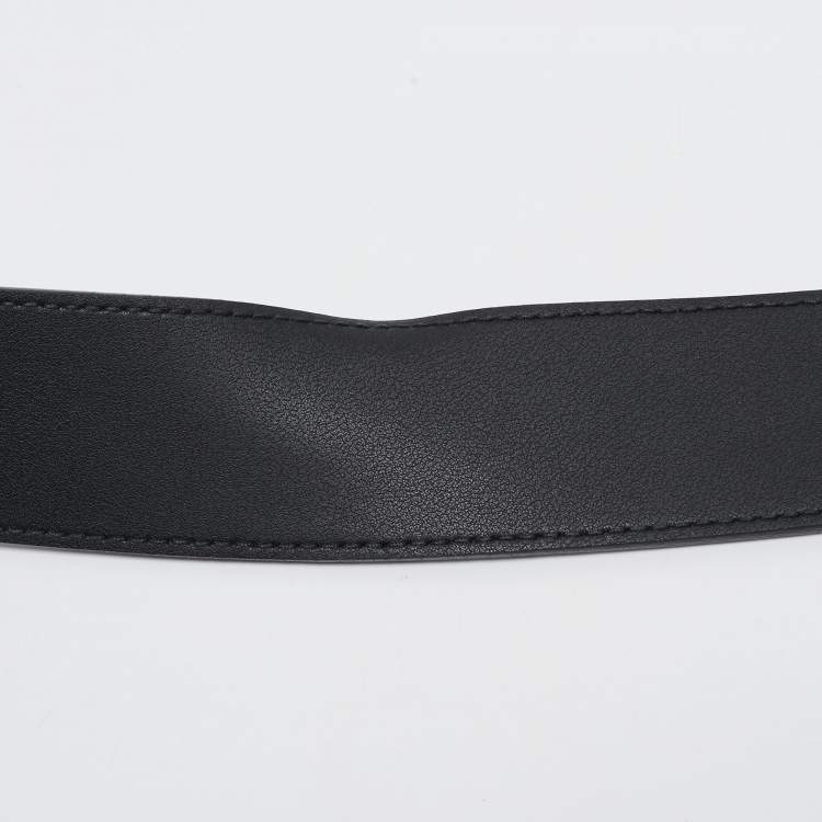 Pre Owned Gucci Black Leather GG Marmont Belt 75CM