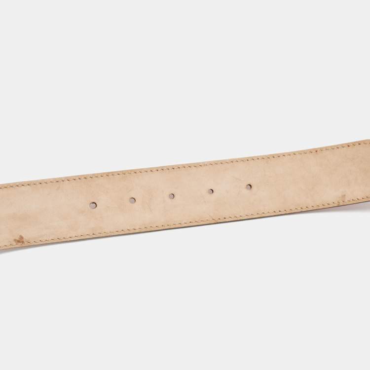 Pre Owned Gucci Red Guccissima Leather Lovely Heart Buckle Belt 90 CM