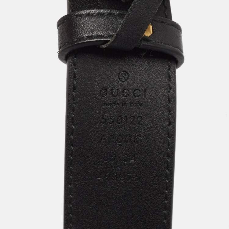 Pre Owned Gucci Black Leather Zumi Buckle Belt 85 CM