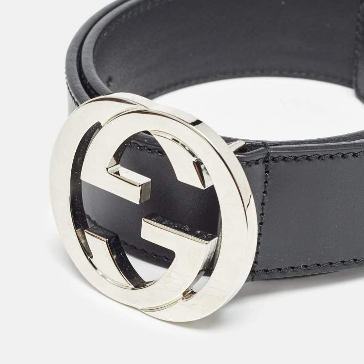 GUCCI ブラック ベルト 85cm Gucci Black Leather Interlocking G Buckle Belt 85 CM Gucci | TLC