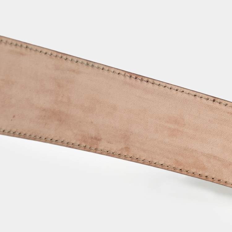 Pre Owned Gucci Gold Guccissima Leather Interlocking G Buckle Belt 95 CM