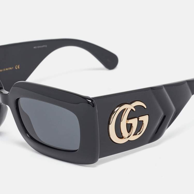 مملوكة مسبقًا Gucci Black GG0811S Frame Rectangle Sunglasses