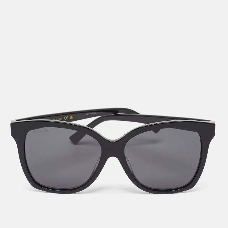 Pre Owned Gucci Black GG0459SA Web Square Sunglasses