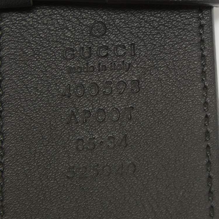 Pre Owned Gucci Black Leather GG Marmont Buckle Belt 85CM
