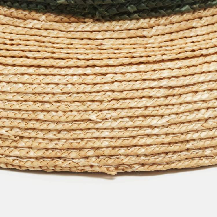 Pre Owned Gucci Brown Printed Straw Hat M