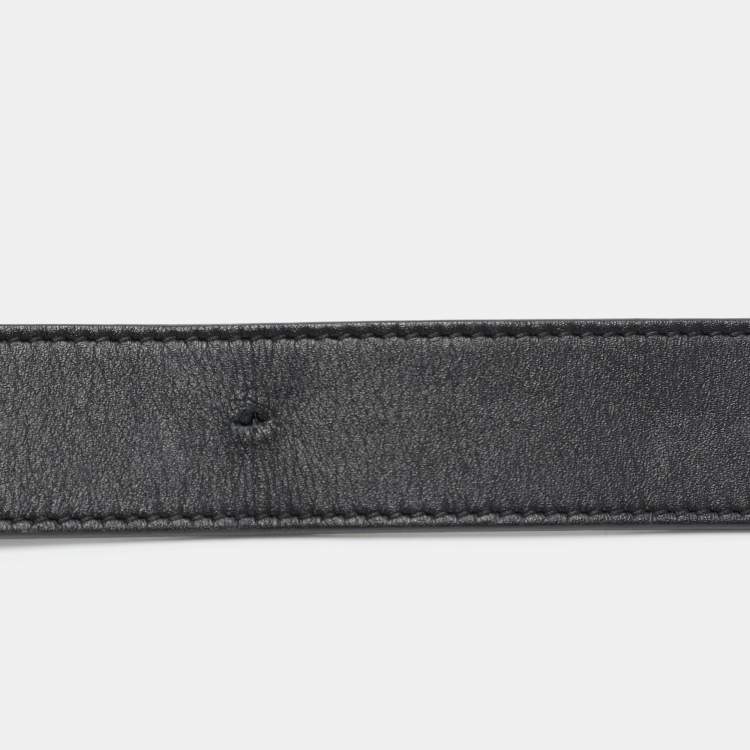 Pre Owned Gucci Black Leather GG Marmont Buckle Belt 85CM