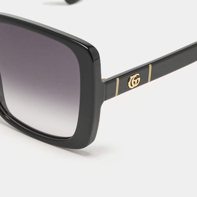Pre Owned Gucci Black Gradient GG0632S Square Sunglasses