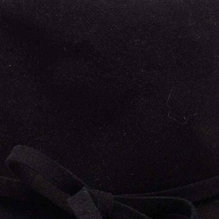 Pre Owned Gucci Black Rabbit Felt Wide Brim Hat M
