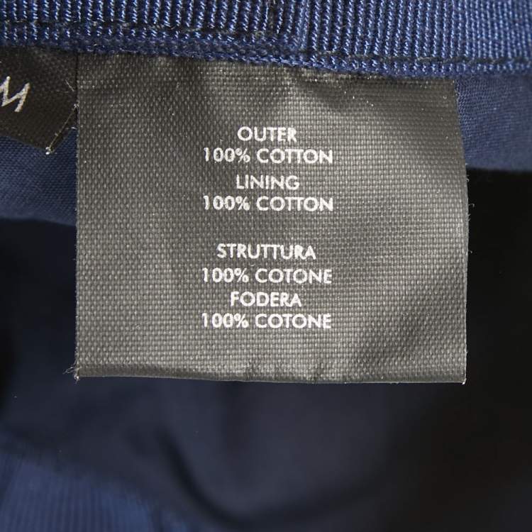 Pre Owned Gucci Navy Blue/White Striped Cotton Cap 