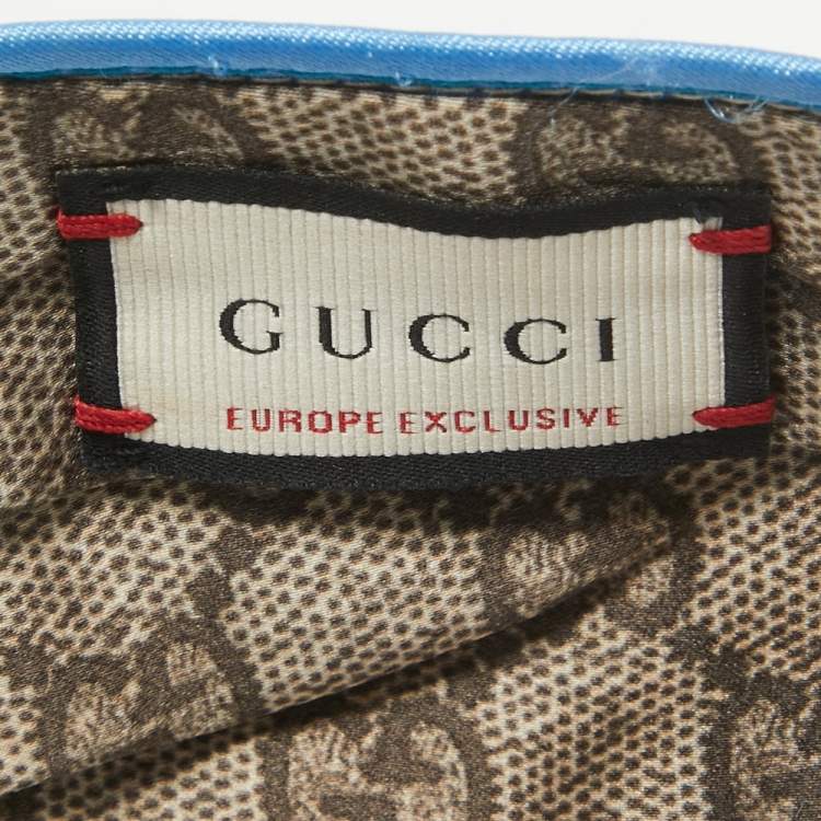 Pre Owned Gucci Brown Guccissima Bee & Floral Appliqué Silk Headband