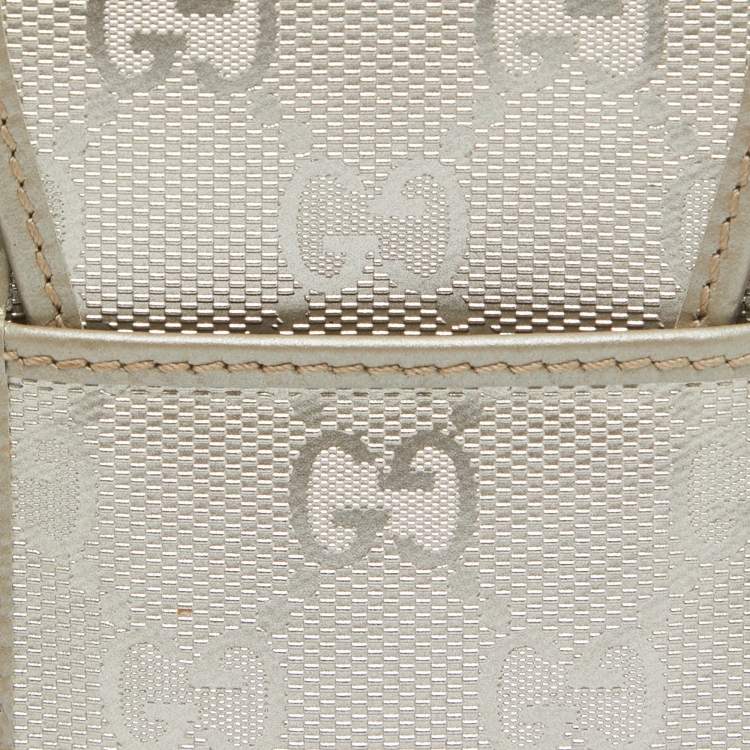 Pre Owned Gucci Silver GG Imprime Canvas Cigarette Case