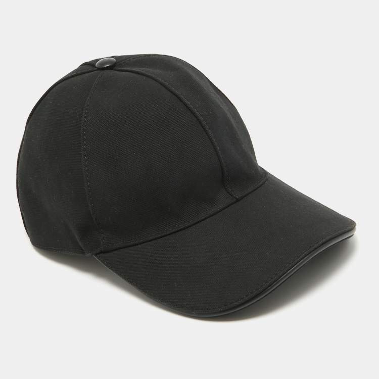 Pre Owned Cotton Black GG Embroidered Canvas Baseball Cap L