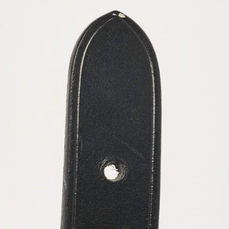 Pre Owned Gucci Brown/Black Braided Leather Buckle Belt 85 CM