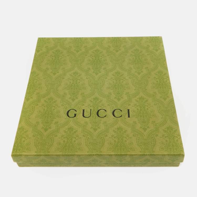 Pre Owned Gucci Blue/Red GG Web Wool Blend Square Scarf 