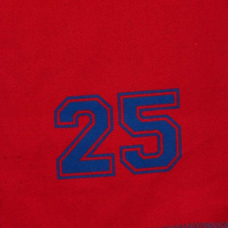 Pre Owned Gucci Blue/Red Tiger Jacquard Wool L'Aveugle Par Amour Scarf