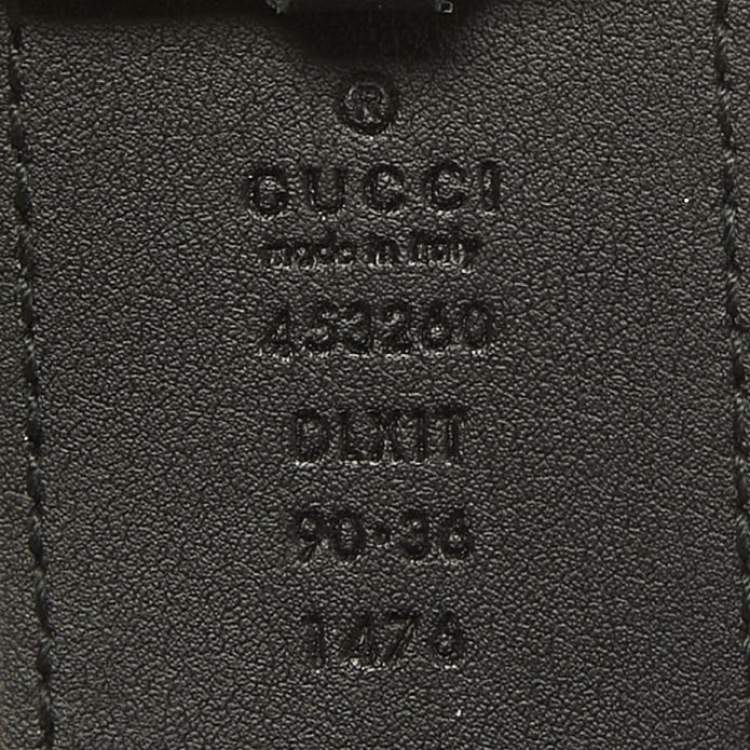 مملوكة مسبقًا Gucci Black Leather Pearl Embellished GG Marmont Belt 90CM