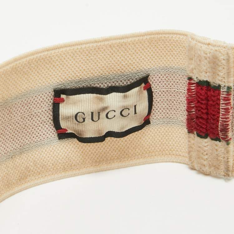 Pre Owned Gucci Beige Web Terry Head band