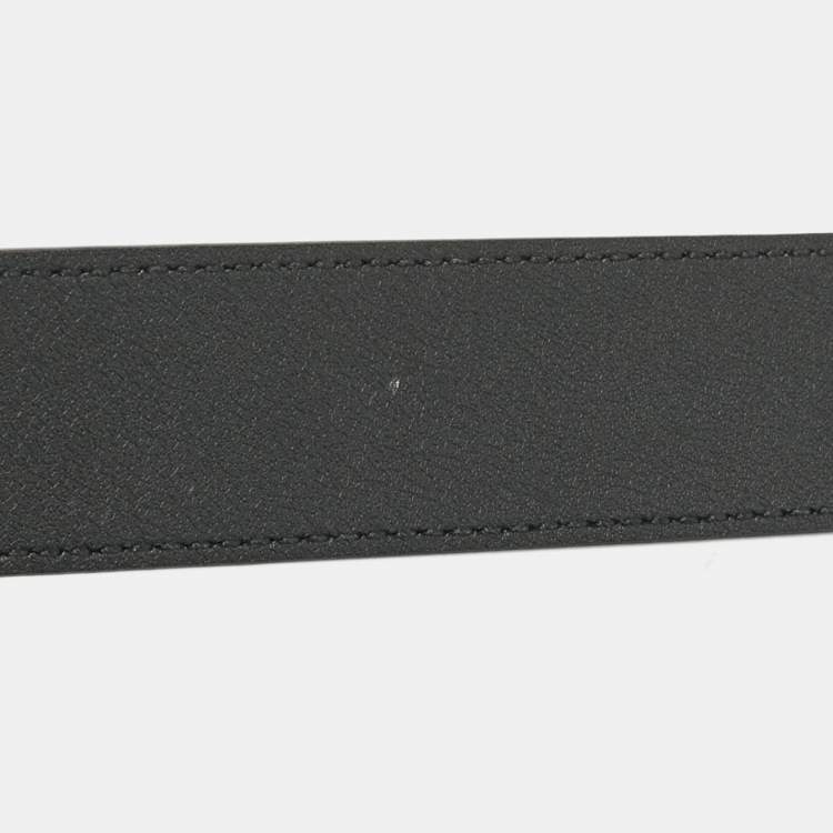 Pre Owned Gucci Black Leather GG Marmont Buckle Belt 95CM