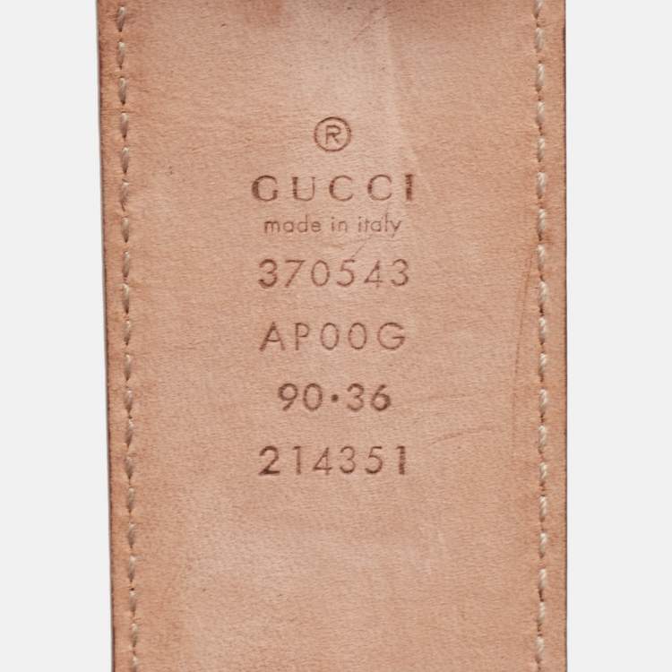مملوكة مسبقًا Gucci Purple Leather Interlocking G Buckle Belt 90CM