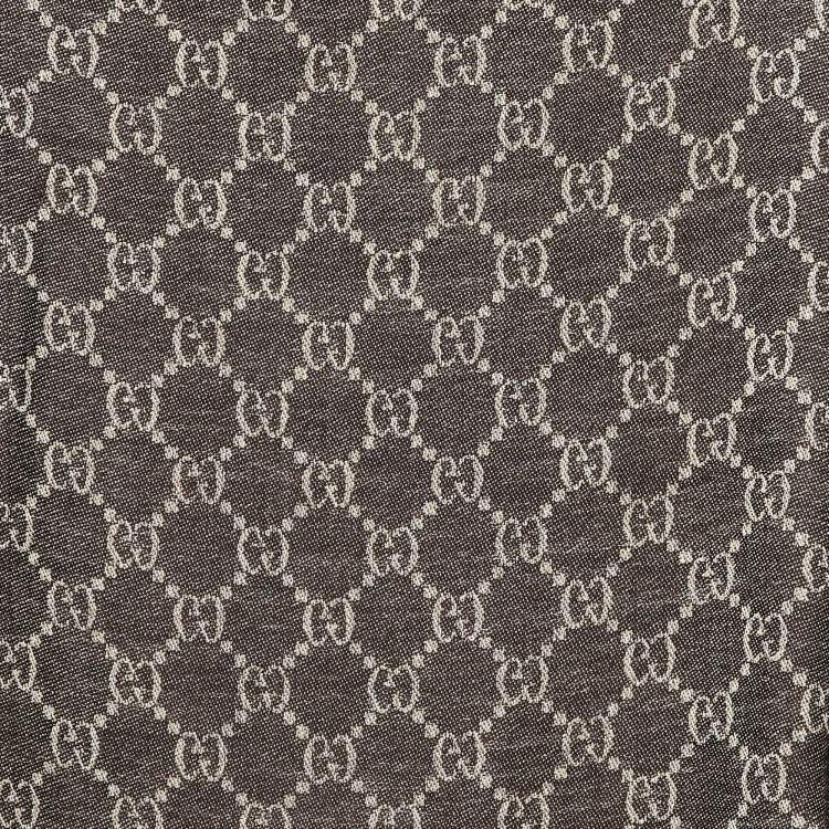 Pre Owned Gucci Brown GG Survive Wool & Silk Scarf
