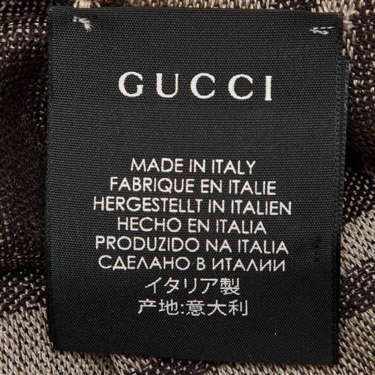 Pre Owned Gucci Brown GG Survive Wool & Silk Scarf