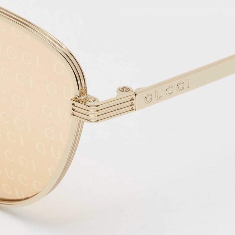 Deals Gucci Full Rim Yellow Gold Tone Sunglasses