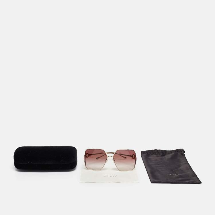 Pre Owned Gucci Purple Gradient GG1322SA Oversized Sunglasses