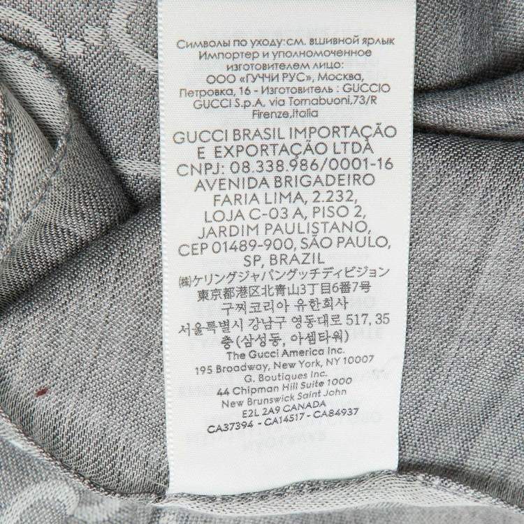 Pre Owned Gucci Grey GG Guccissima Wool Blend Shawl 