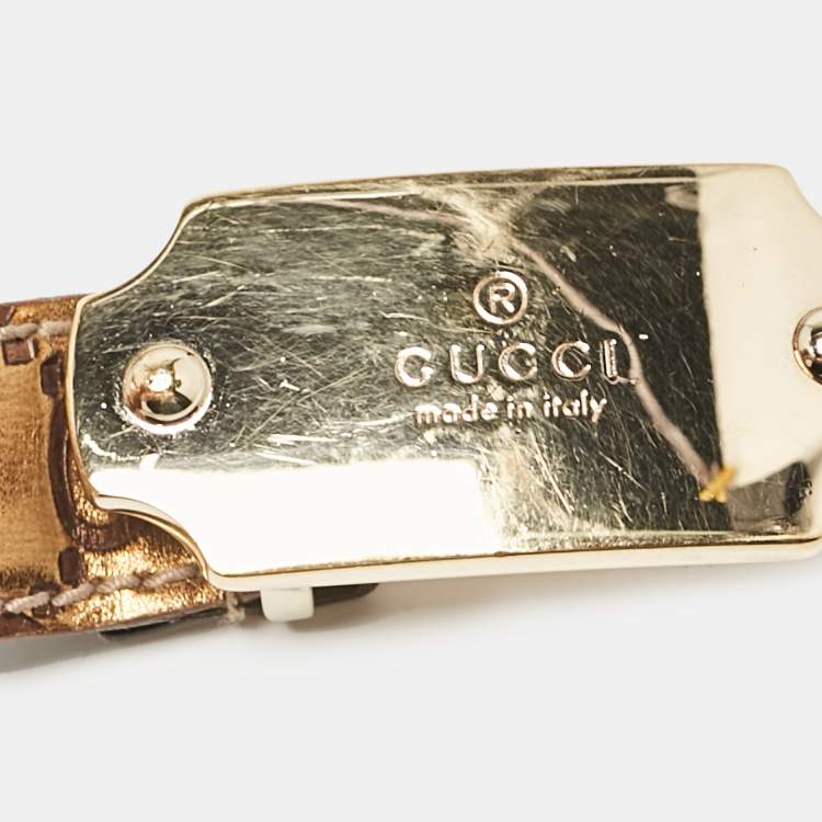 Pre Owned Gucci Bronze Guccissima Leather Slim Belt 90 CM