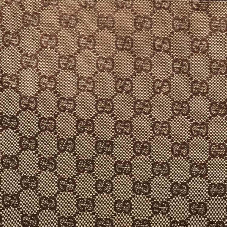 Pre Owned Gucci Beige/Brown GG Canvas and Leather Laptop Case