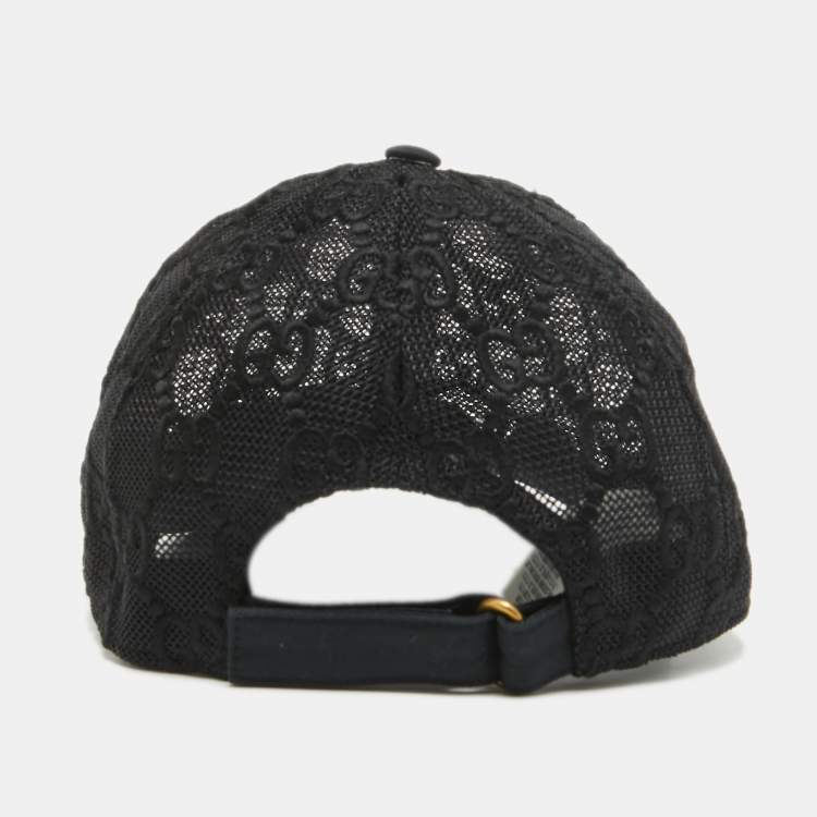 Pre Owned Gucci Black GG Mesh Baseball Cap M