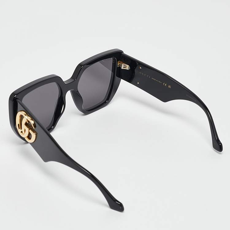 Pre Owned Gucci Black GG0956S GG Oversized Square Sunglasses