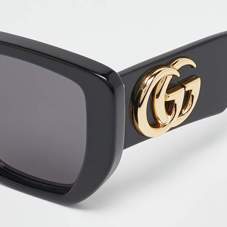 Pre Owned Gucci Black GG0956S GG Oversized Square Sunglasses