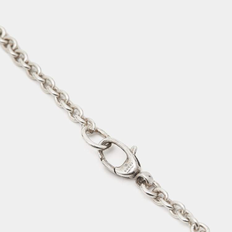 Pre Owned Gucci Interlocking G Sterling Silver Necklace