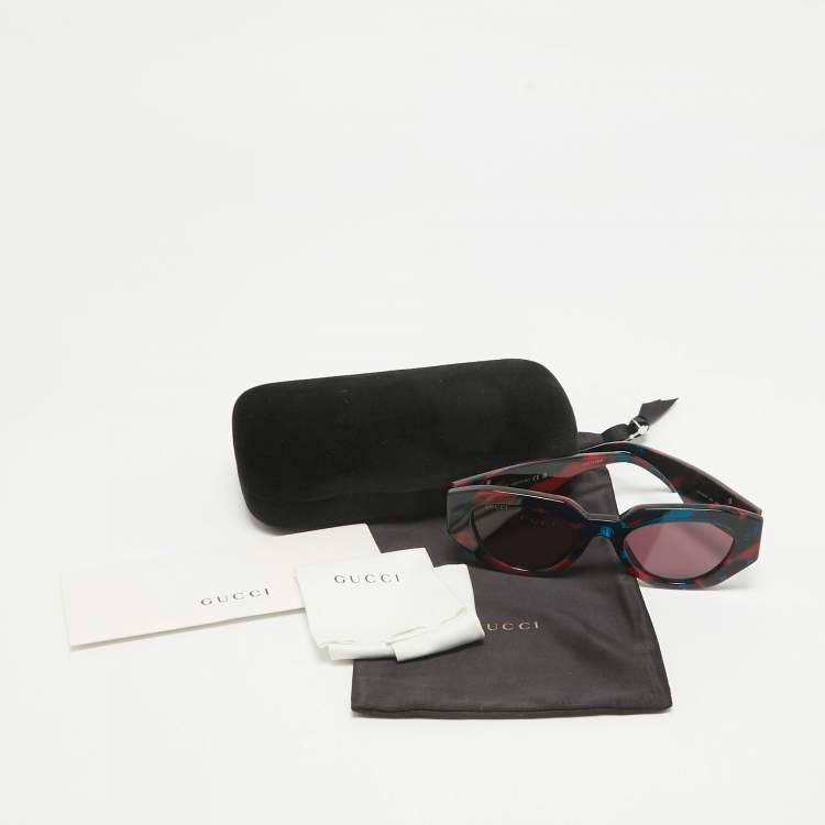 Pre Owned Gucci Multicolor/Black GG1421S Cat Eye Sunglasses