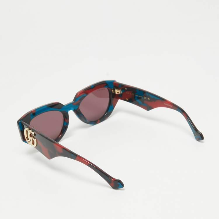 Pre Owned Gucci Multicolor/Black GG1421S Cat Eye Sunglasses