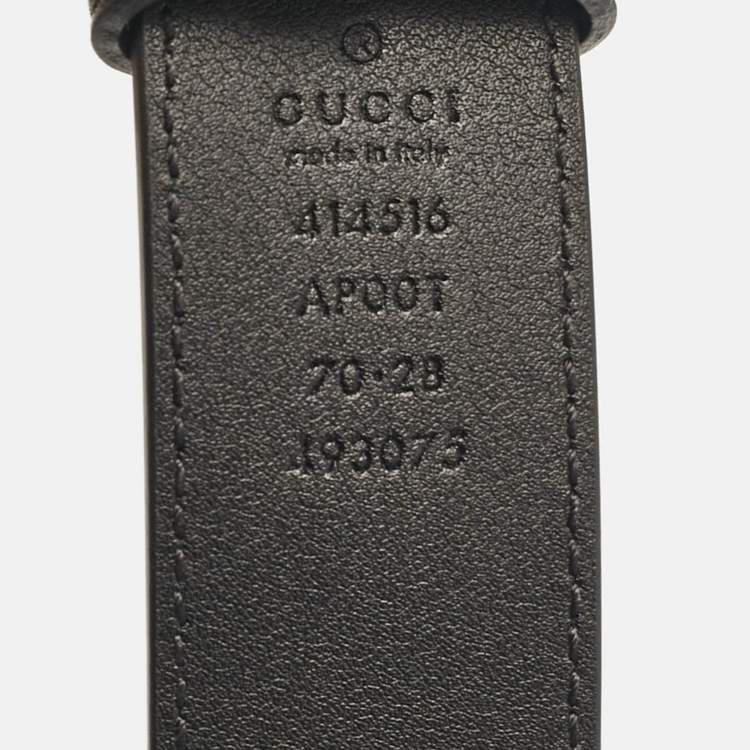 مملوكة مسبقًا Gucci Black Leather GG Marmont Buckle Belt 70CM