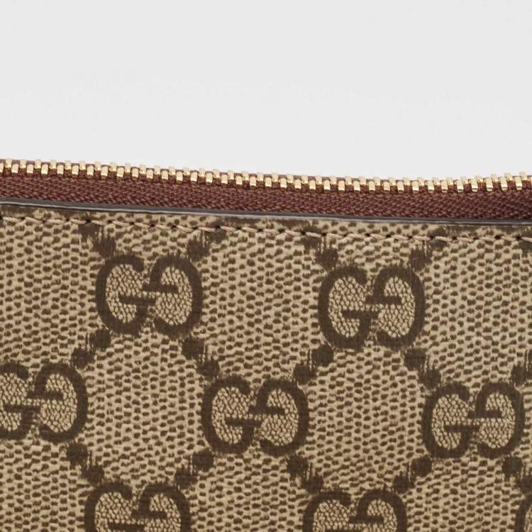 Pre Owned Gucci Beige GG Supreme Canvas Key Case