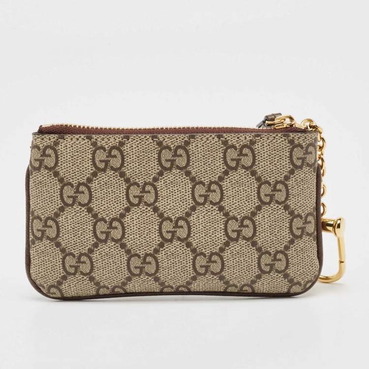 Pre Owned Gucci Beige GG Supreme Canvas Key Case