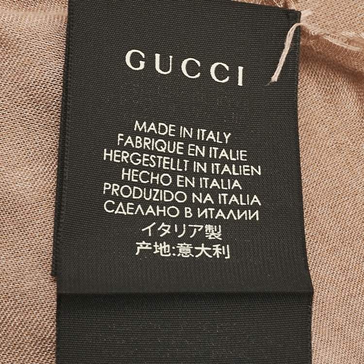 Pre Owned Gucci Pink/Beige GG Blooms Print Modal Blend Square Scarf