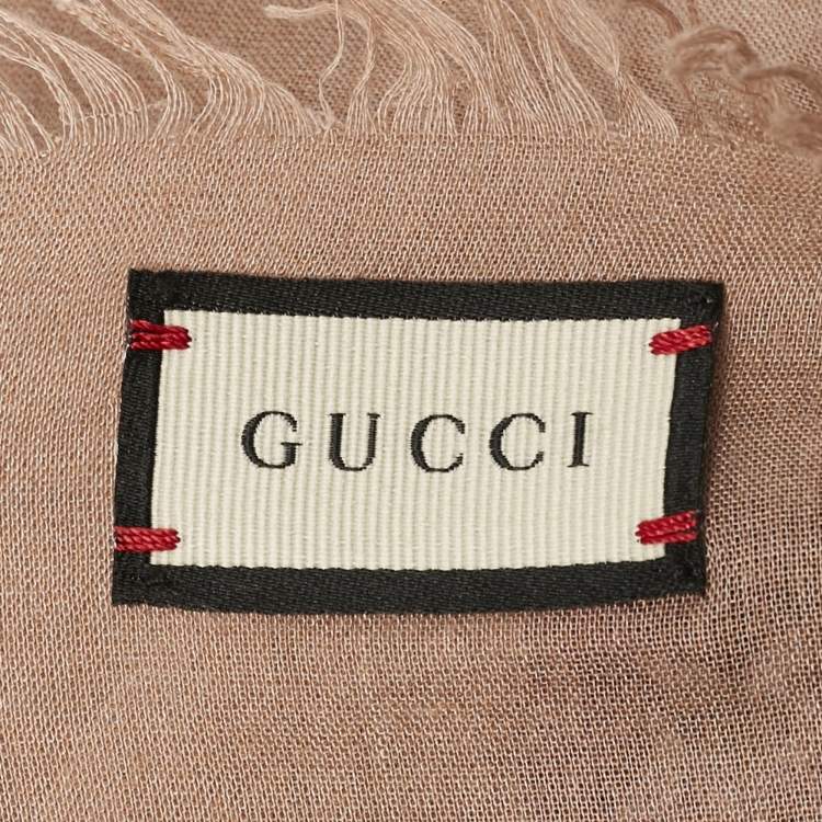 Pre Owned Gucci Pink/Beige GG Blooms Print Modal Blend Square Scarf