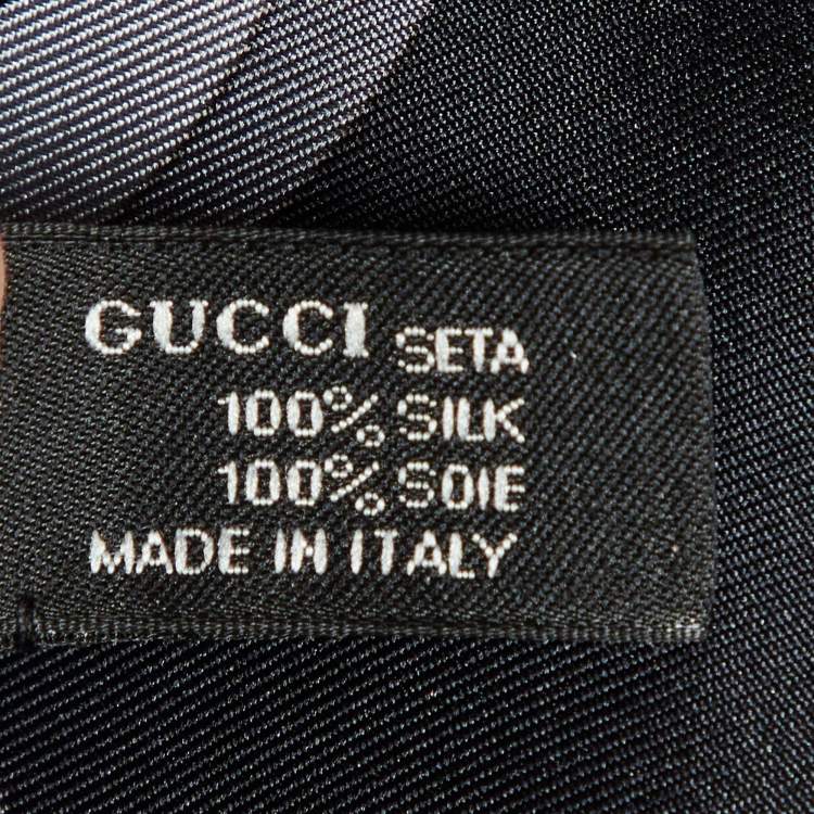 Pre Owned Gucci Black/White GG Printed Silk Scarf