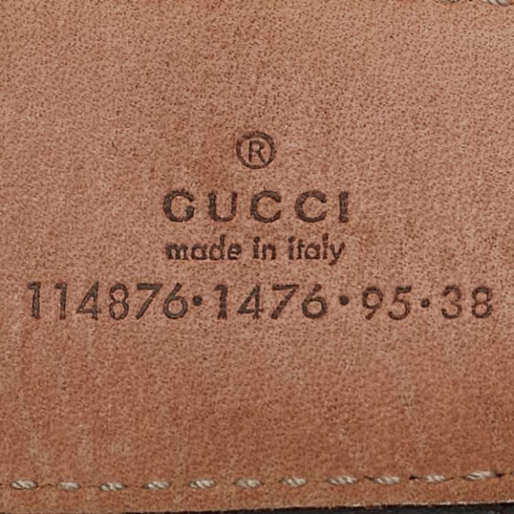 Pre Owned Gucci Dark Brown GG Supreme Canvas Interlocking G Buckle Belt 95CM