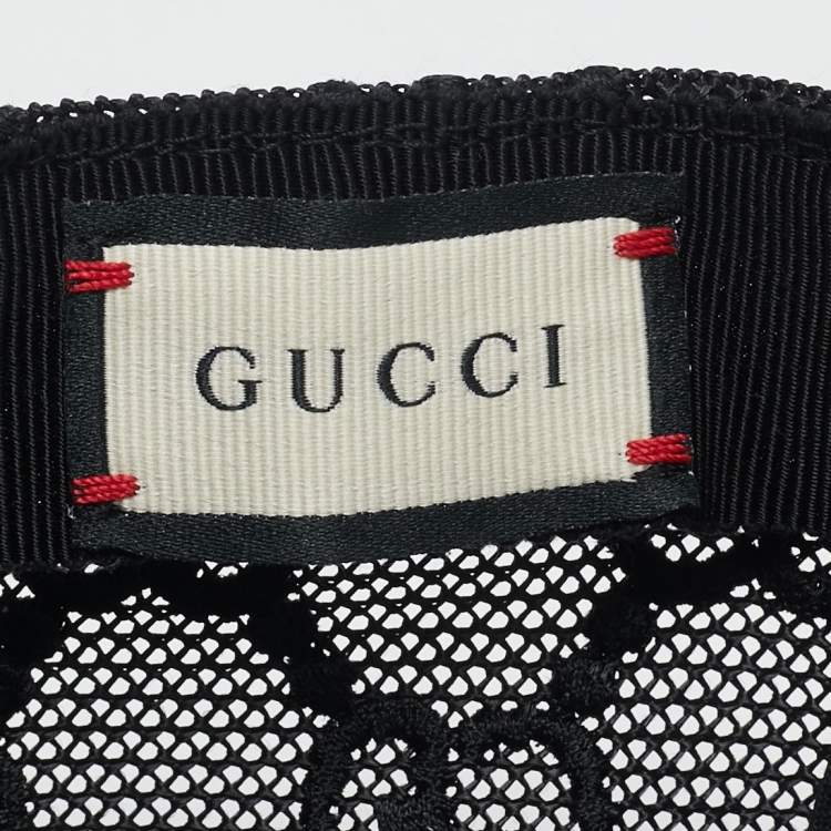Pre Owned Gucci Black GG Motif Mesh Baseball Cap M